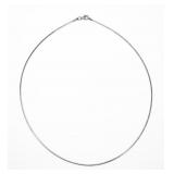 Sterling silver 17' serpentine wire necklace,