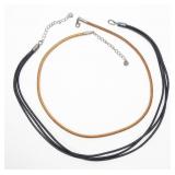 Lot, black 3-strand and brown single strand
