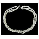 17.5' Three-strand freshwater grey and white pearl