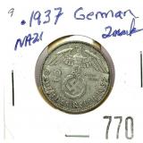 1937 German 2 marks silver