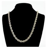 Sterling silver 24' heavy rope chain, 46.4 grams