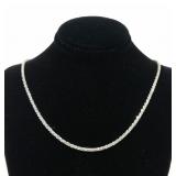 Sterling silver 16' cut rope chain, 4.9 grams