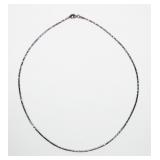 Sterling silver 17' faceted wire necklace,