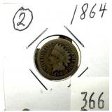 1864 Indian Head cent