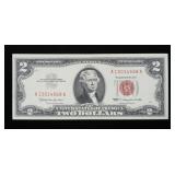 $2 Red seal note, series of 1963, Unc.