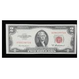 $2 Red seal note, series of 1953A, Unc.