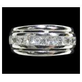 Sterling silver channel set princess cut CZ