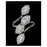 Sterling silver crystal clusters wraparound style
