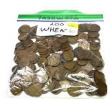 Lot of wheat cents, 200 pcs.