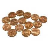 Lot of Unc. Memorial cents, 15 pcs.