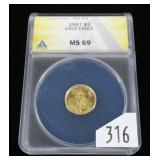 1997 $5 Gold Eagle, ANACS slab certified MS-69