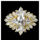 Sterling silver gold wash multi-shaped CZ cocktail