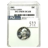 1961 quarter, PCI slab certified Proof-70