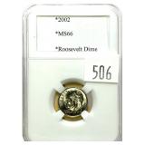 2002 dime, PCCB slab certified MS-66
