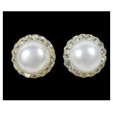 Sterling silver gold wash 5mm pearl post earrings