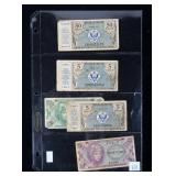 Lot of military payment certificates, 5 pcs.