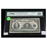 Canadian $1 note, series of 1935, PPMG slab