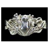Sterling silver 4-band frog puzzle ring, new,