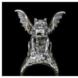 Sterling silver gargoyle ring, size 8.5