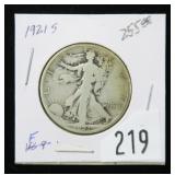 1921-S Walking Liberty half dollar