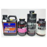 Lot, 4 partial bottles of assorted powder