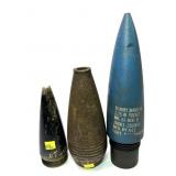 Lot, 3 assorted dummy artillery shells