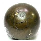 Case shot brass canon ball, 5"- NO SHIPPING