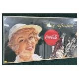 Vintage Coca-Cola fishing reel framed poster,