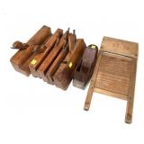 Lot: Assorted Antique Wood Planes & small Wash