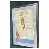 Vintage Red Rock Cola poster, framed and