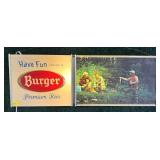 Burger Beer light-up sign, 10" x 29 1/2", working