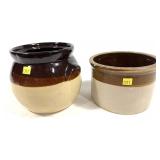 Lot, 2 stoneware crocks