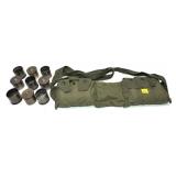 Lot, cartridge belt with 15 empty 40mm cartridges