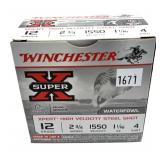 Box of 12 Ga. 2.75" No. 4 Winchester steel