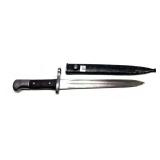 Bayonet with scabbard, handle marked ASFA