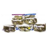 Lot, 5 bags of brass: .22 Hornet marked 76 pcs.,