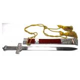 Sword with scabbard and tassels, 26" overall