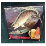 Budweiser light-up sign, 18" x 18", working