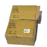 x2- Boxes of 7.62mm Ball L2A2 (.308) cartridges,