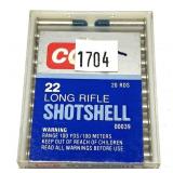 Box of CCI .22 LR. shot shells No. 12, 20 Rds.