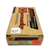 Box of .30-30 WIN. 160-grain FTX Hornady