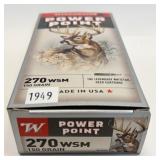 Box of .270 WSM 150-gran Winchester power-point