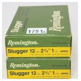 x2- Boxes of Remington 12 Ga. 2.75" slugs -x2