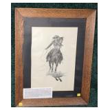 Frederick Remington lithograph, "Done in the