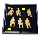Lot of 6 Barclay Soldiers in Sitting Position,