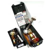 Plastic ammo can/ Sportsman box with assorted
