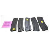 NOT NYS Compliant: LOT: 5 Steel AR-15 Magazines,