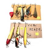 Lot: 9 assorted vintage fishing lures