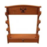 Redhead wooden hanging gun rack, holds 4 long