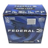 Box of 16 Ga. 2.75" No. 6 Federal game loads, 25